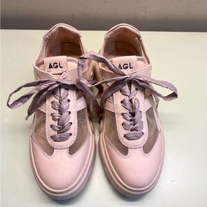 AGL Pink Low-Top Sneakers with White Soles